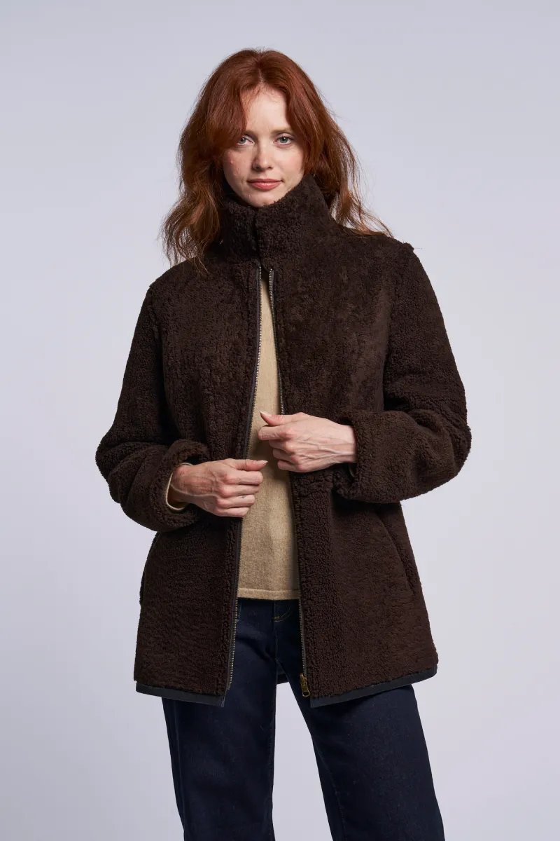 243  Genuine shearling reversible topper