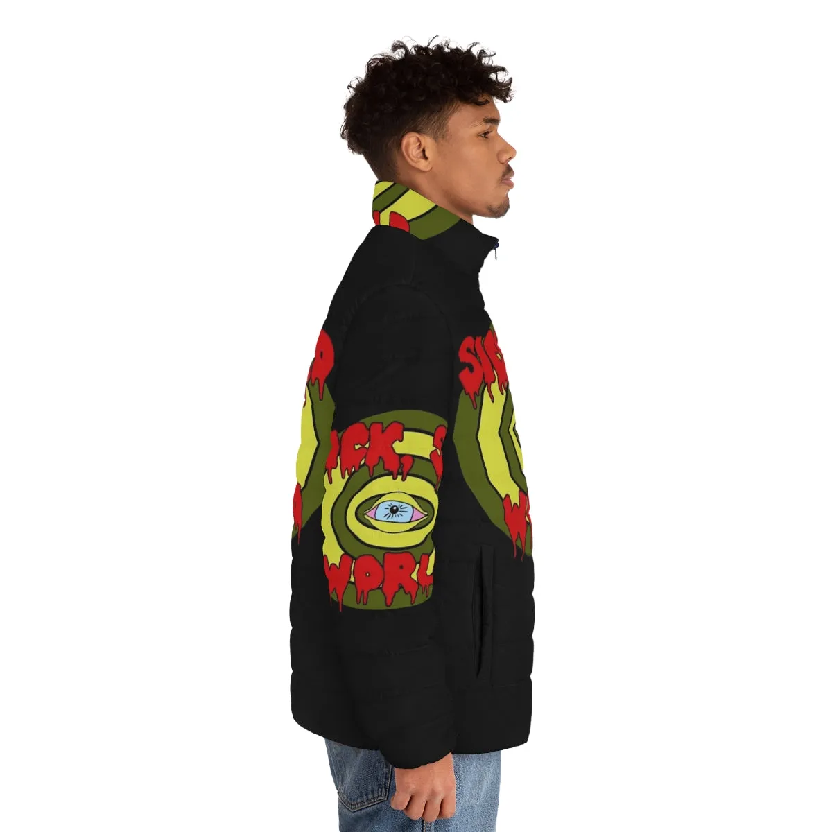 90s Grunge Inspired "Sick Sad World" Puffer Jacket