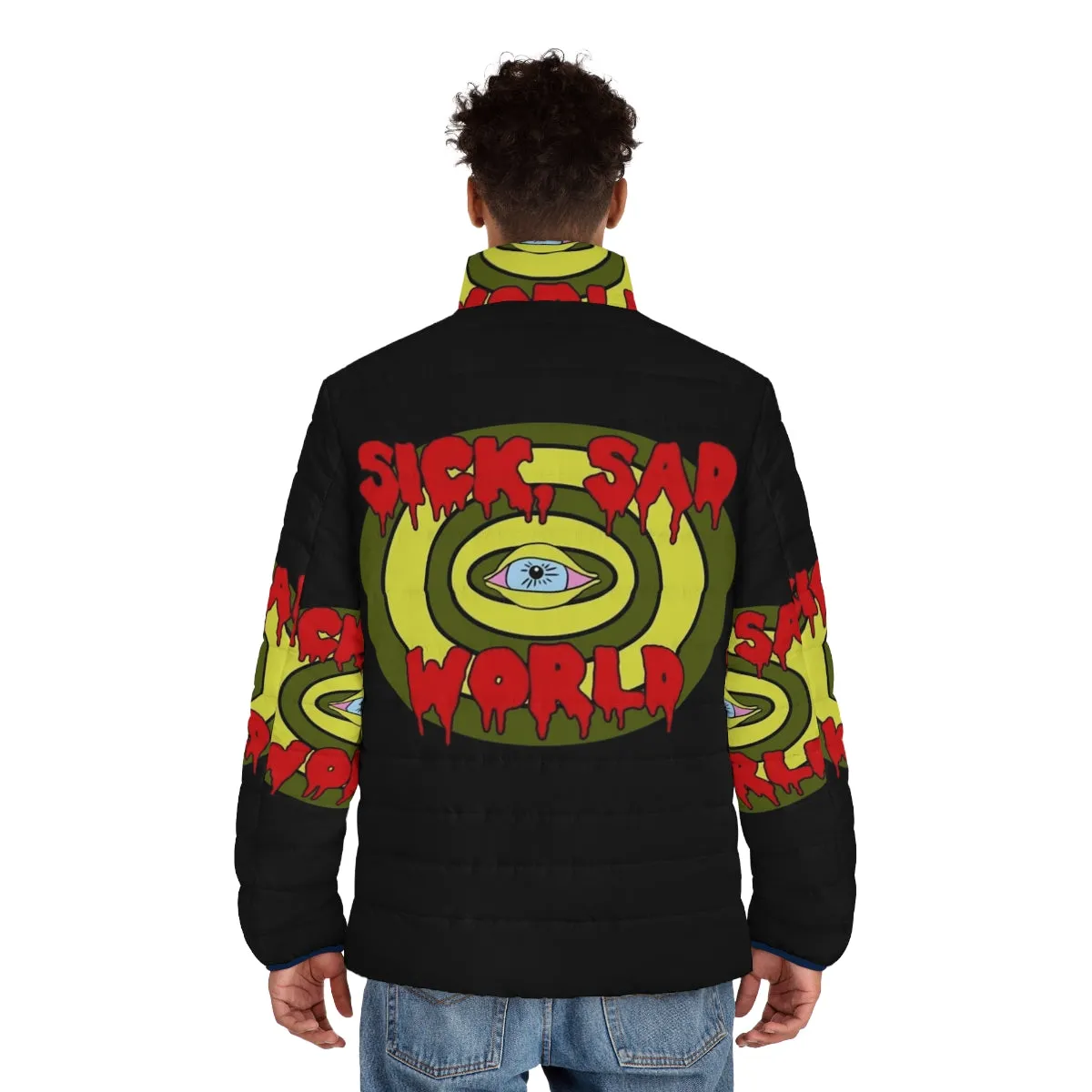 90s Grunge Inspired "Sick Sad World" Puffer Jacket