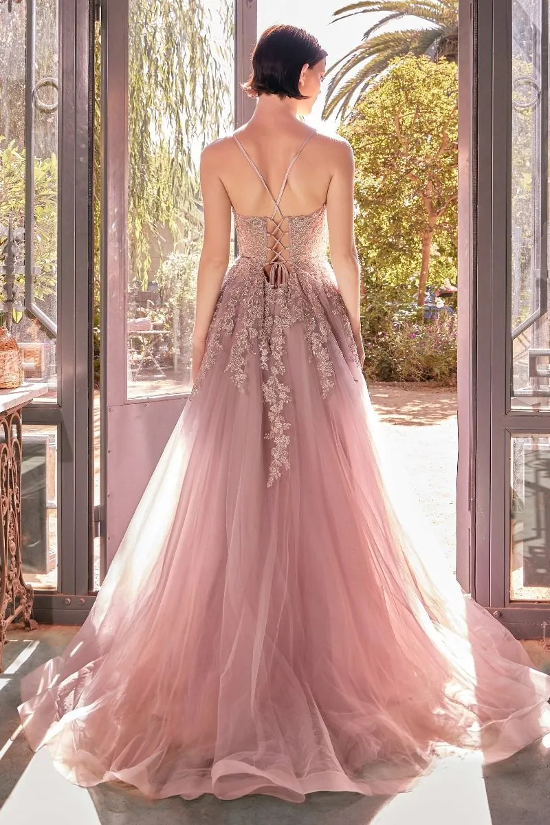 A-LINE LACE & TULLE GOWN