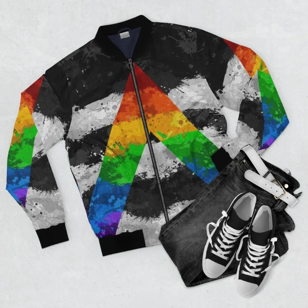 Abstract LGBT Ally Pride Bomber Jacket