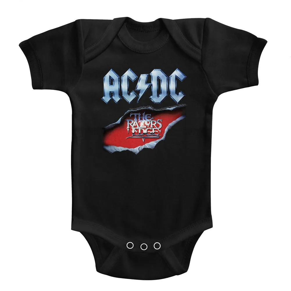 AC/DC Infant S/S Bodysuit - Razors Edge - Solid Black