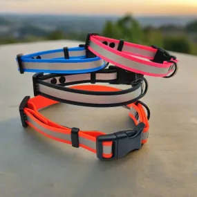 Adjustable Reflective BioThane Collars - 3/4 inch