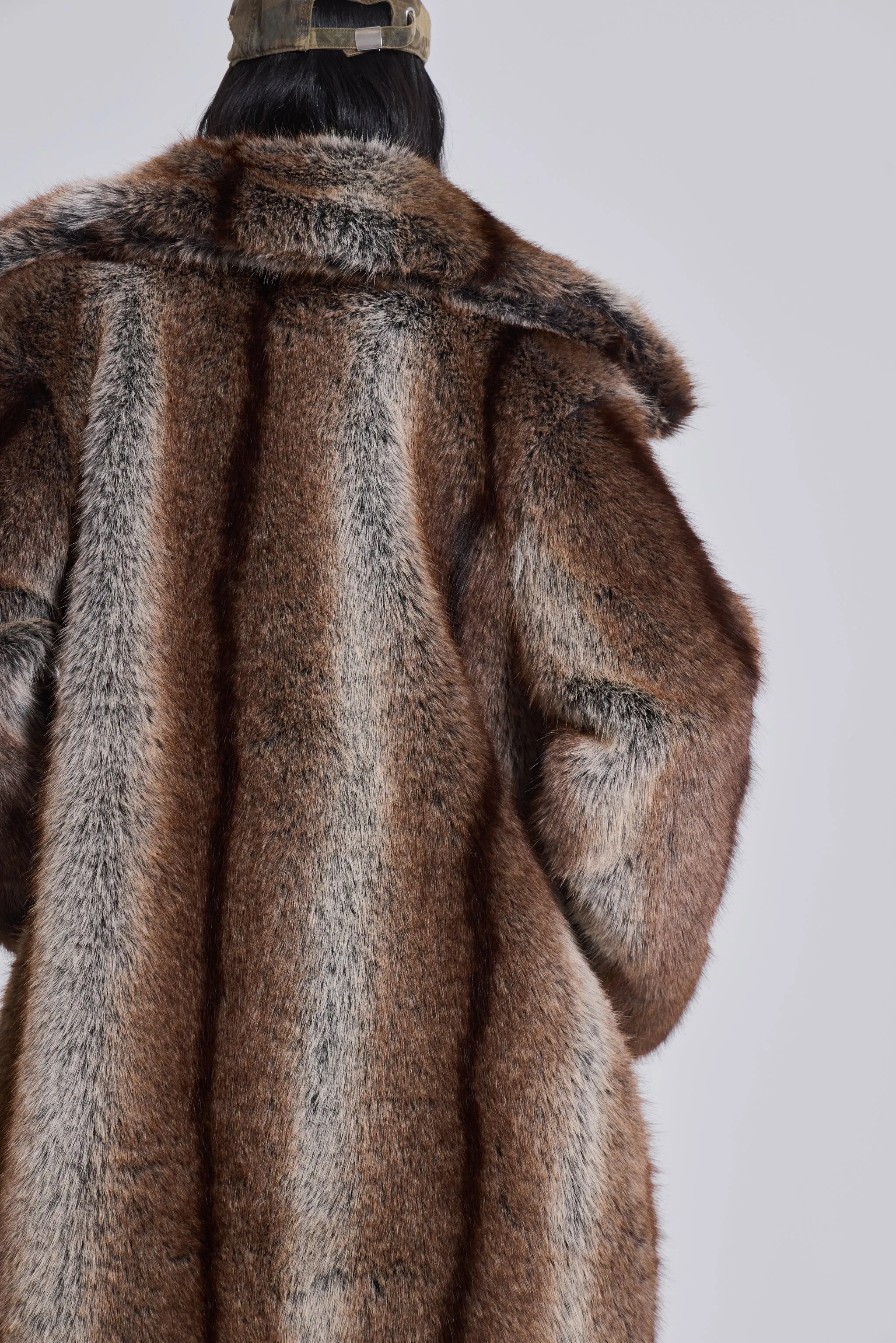 Agyness Brown Faux Fur Coat