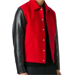 Ami Alexandre Leather Flight Bomber Jacket for Men