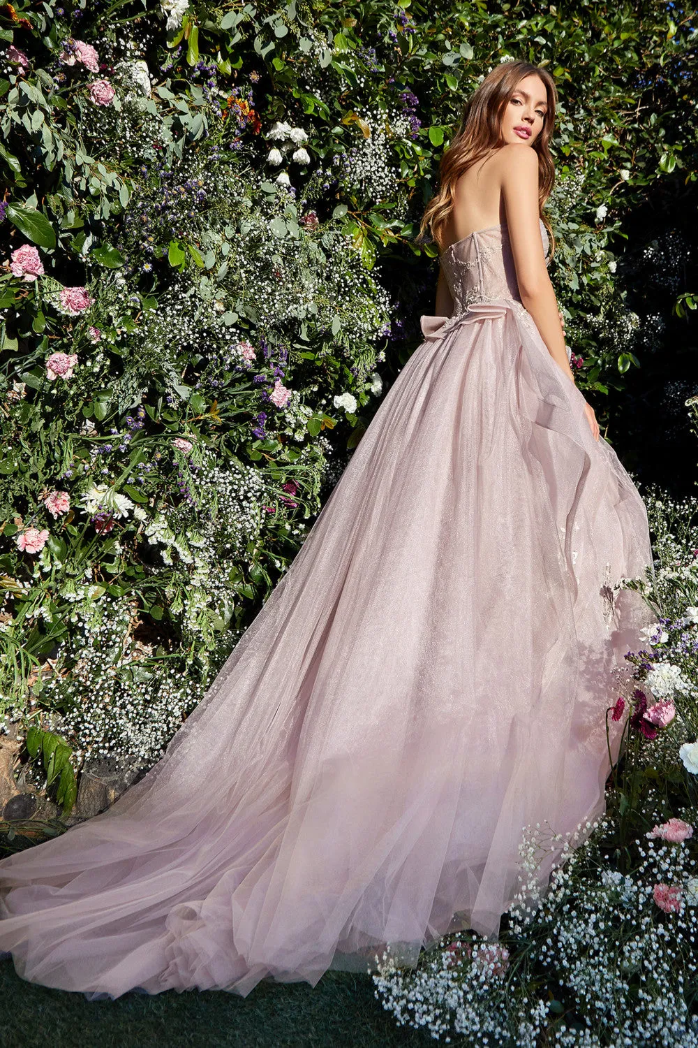 Andrea & Leo A1021 Butterfly Appliques Layered Tulle Ball Gown