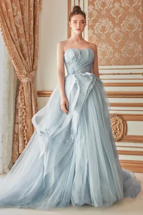 Andrea & Leo A1021 Butterfly Appliques Layered Tulle Ball Gown