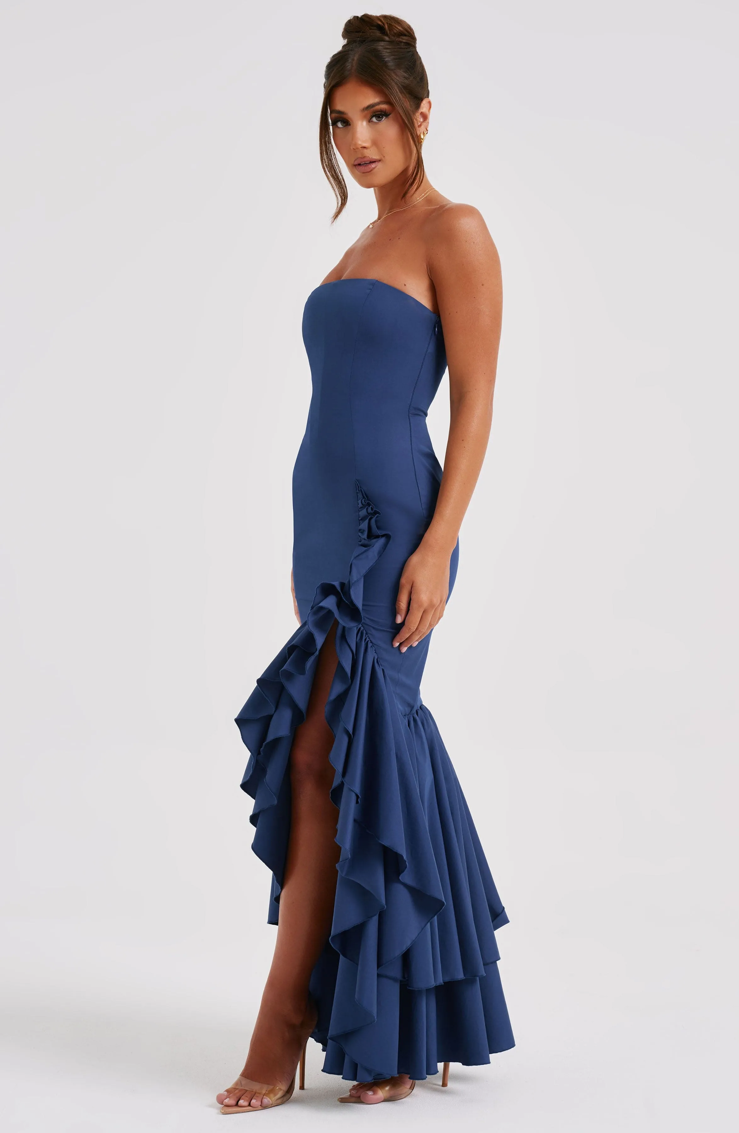 Angelina Maxi Graceful Dress - Navy