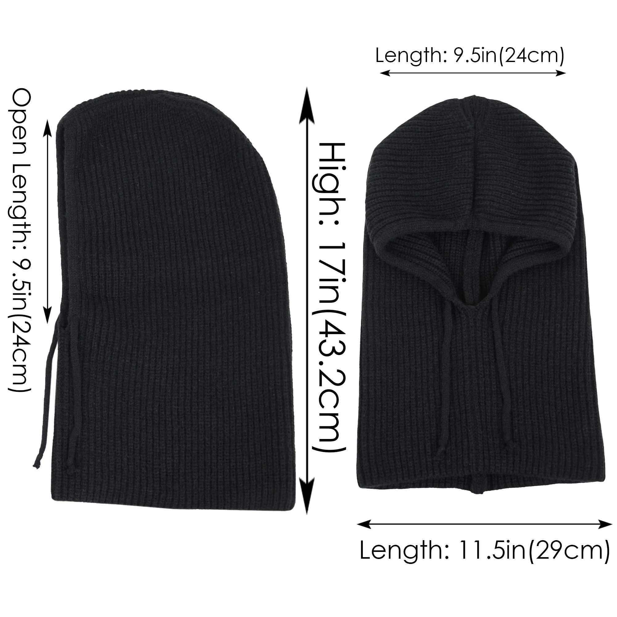 Anna-Kaci Solid Hooded Scarf Hat Winter Balaclava Knit Skull Cap Beanie Hat Neck Gaiters for Women