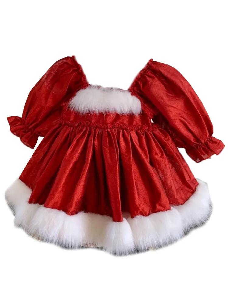 Baby Girls Ruby Santa Babydoll Skirted Bodysuit 0-24M