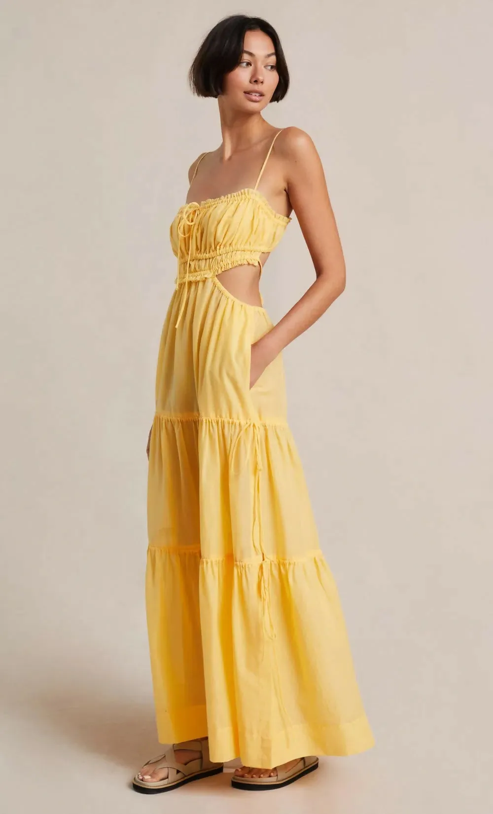 Bec & Bridge Alexandra Tie Maxi Dress in Yellow