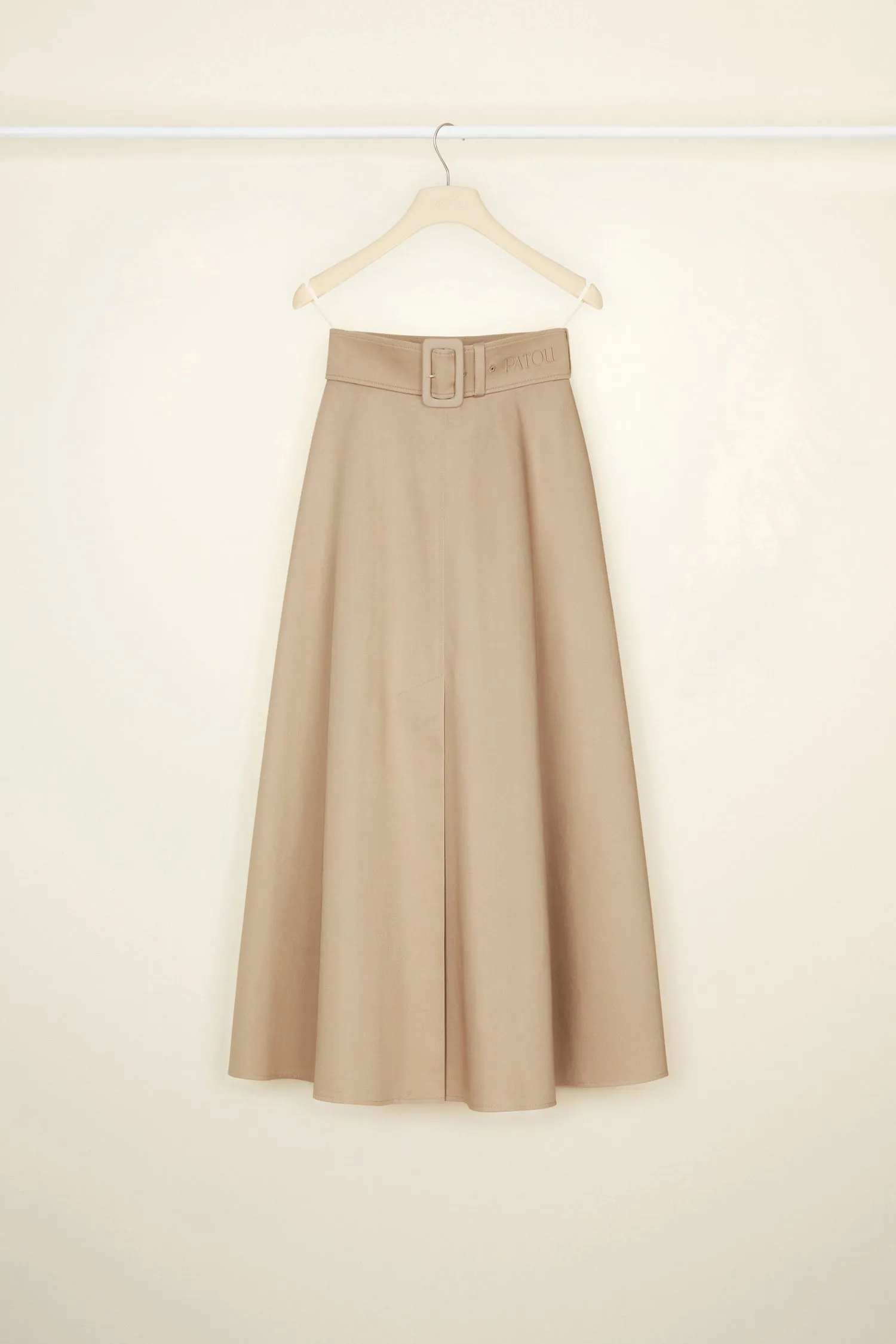 Belted maxi skirt in organic cotton