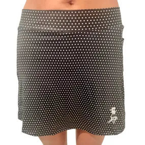 Black & White Polkadot Athletic Skirt