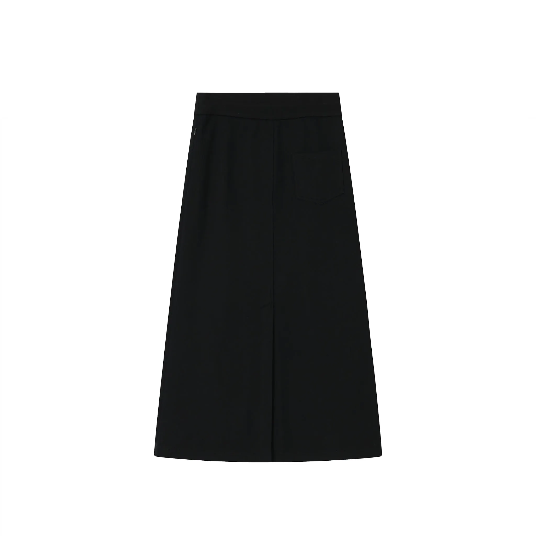 Black Padded High Waist Elasticated Maxi Skirt