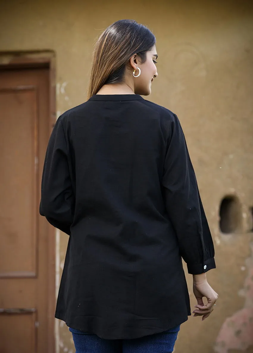 Black Printex Cotton Tunic Top (Pack of 1)