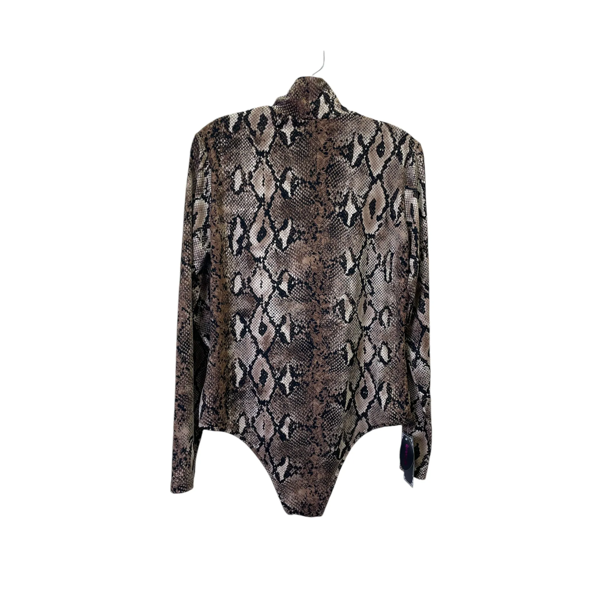 Bodysuit By Queen M In Snakeskin Print, Size:1X