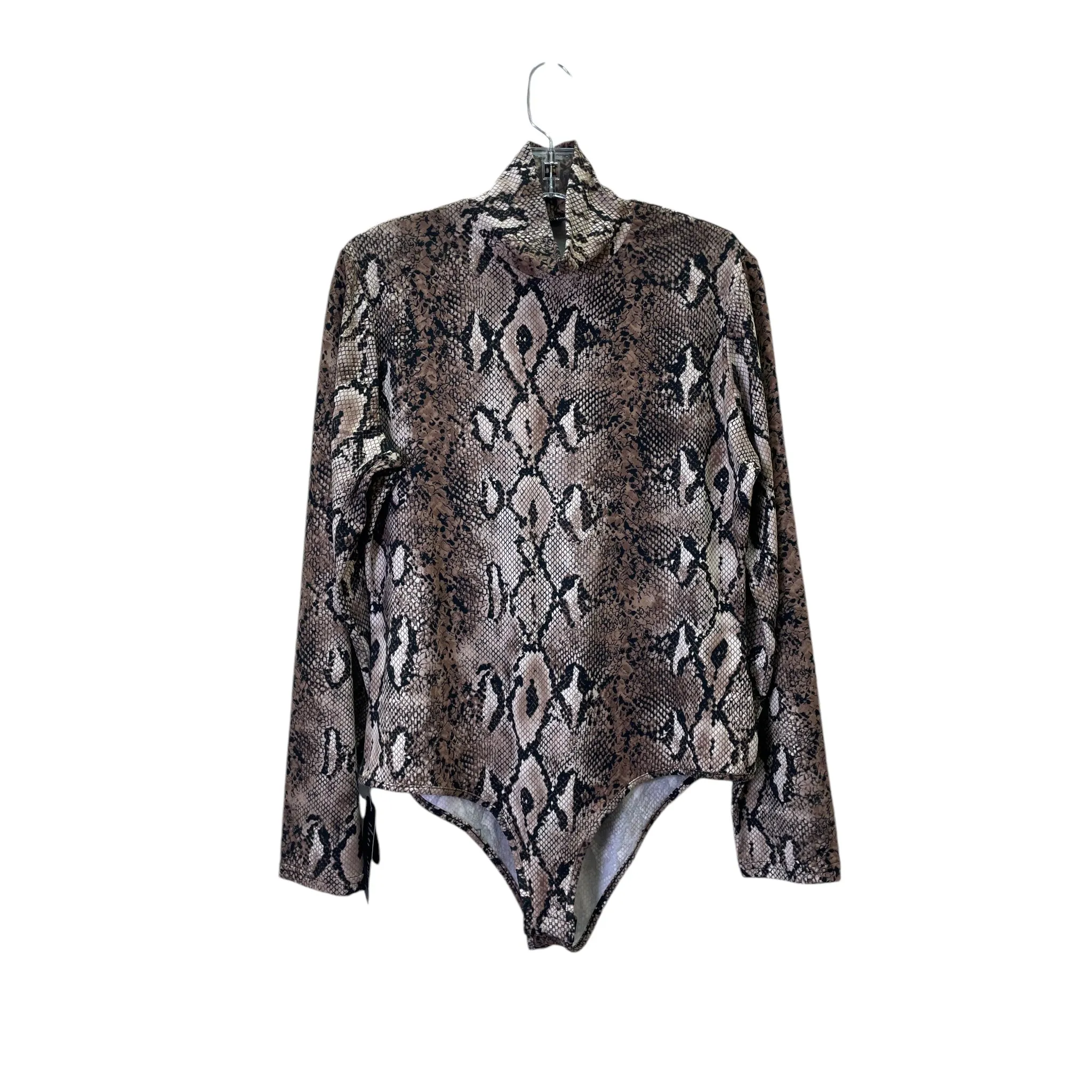 Bodysuit By Queen M In Snakeskin Print, Size:1X