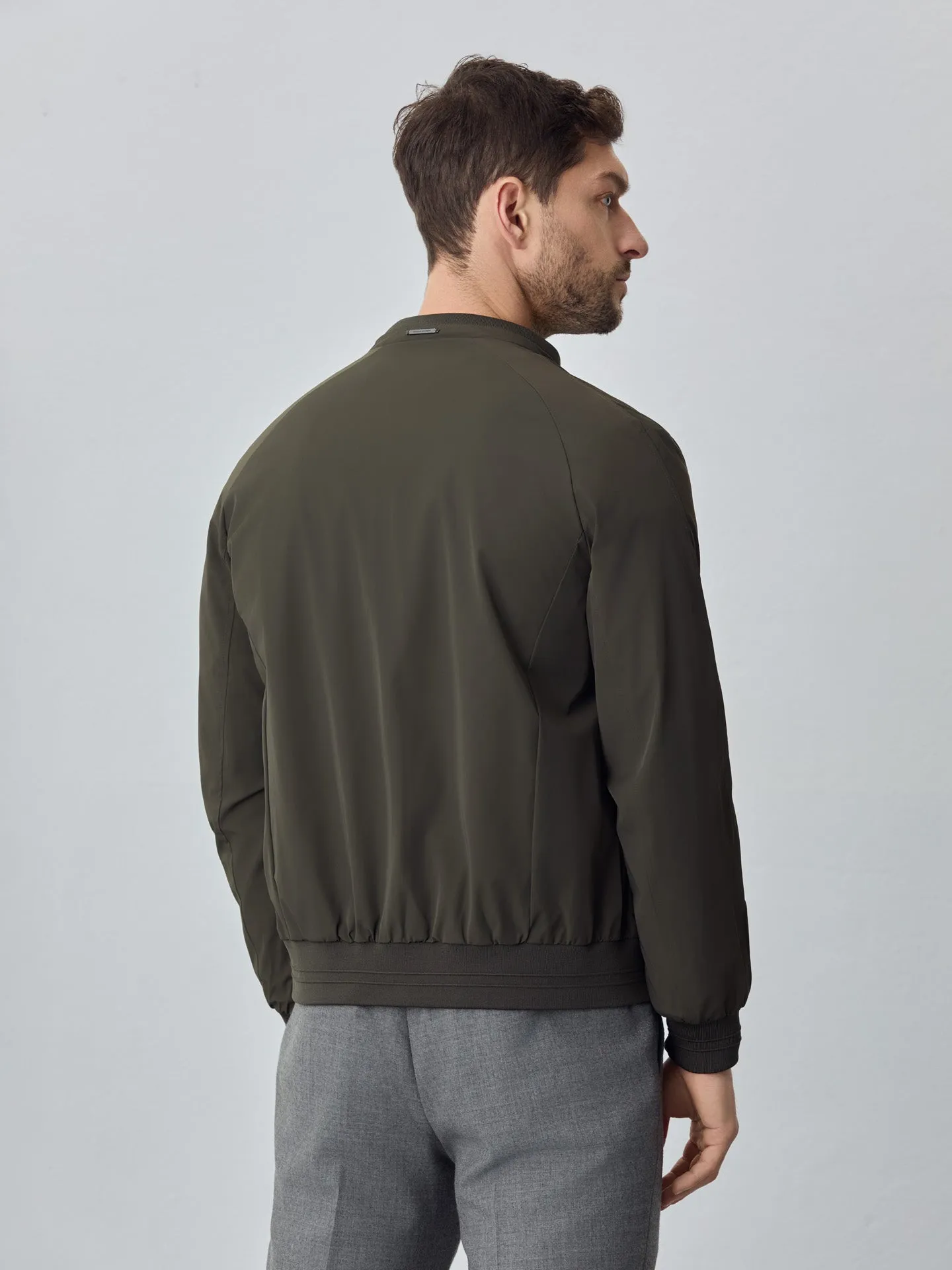 Bomber Jacket With Double Collar and Zip Pockets