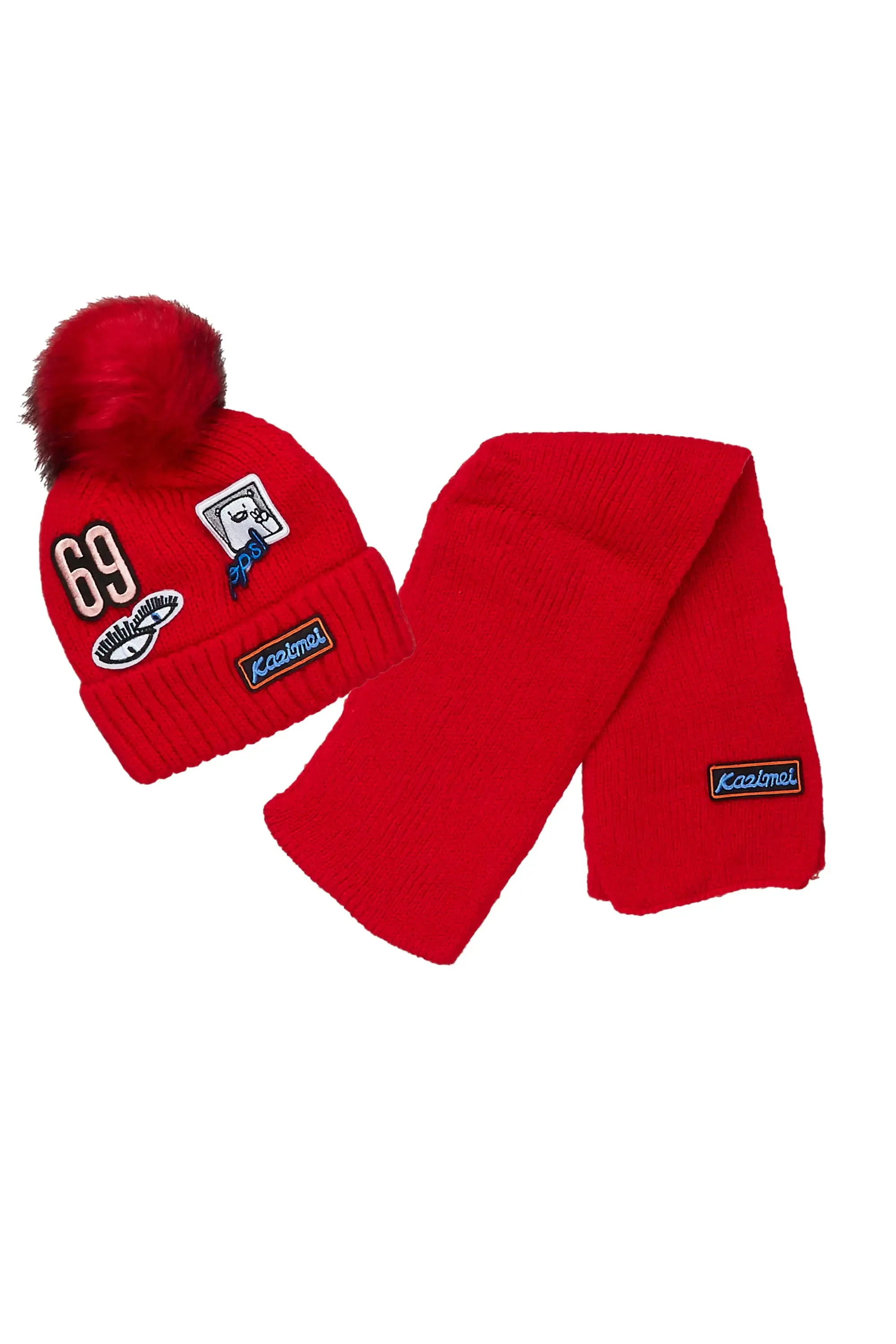 Boys Keiko Red Patch Beanie