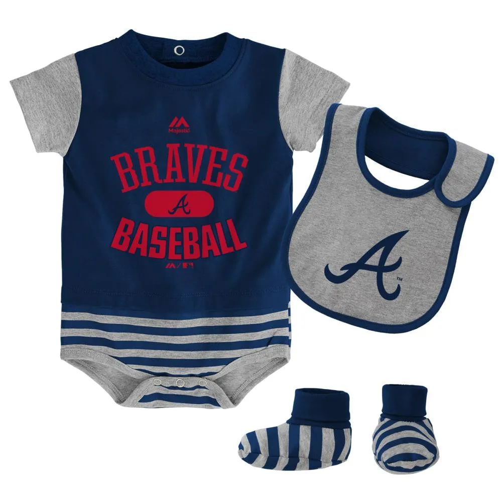 Braves Baby Bodysuit, Bib and Bootie Set