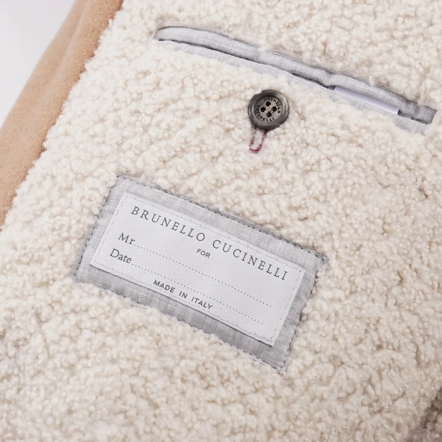 Brunello Cucinelli Cashmere Coat with Shearling Lining