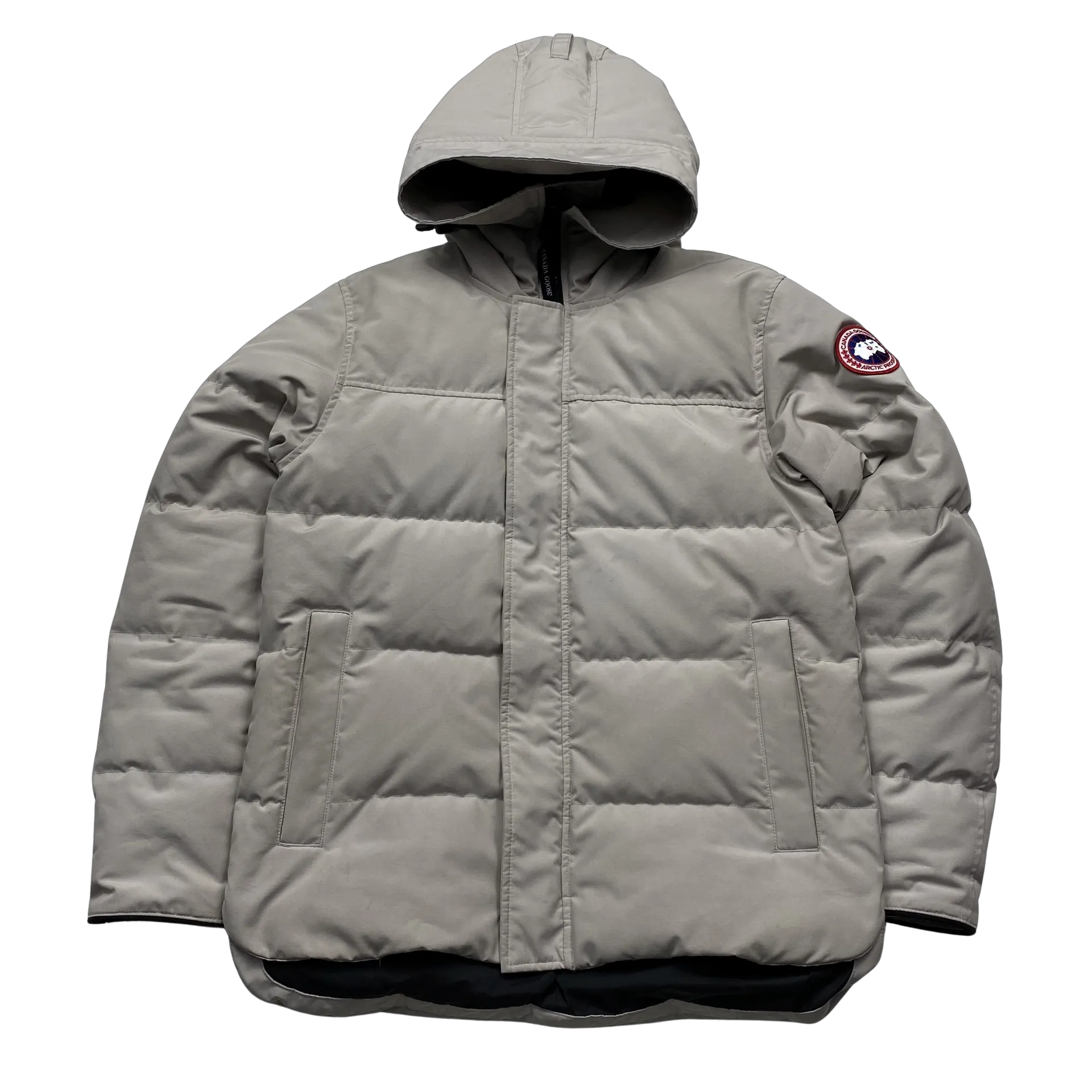 Canada Goose Macmilan Cream Limestone Hooded Puffer Jacket - Medium