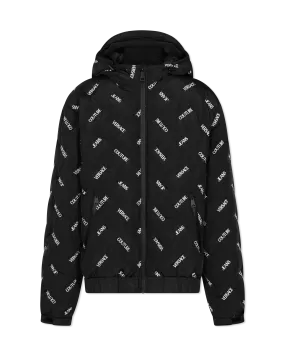 Chevron Logo Print Puffer Jacket