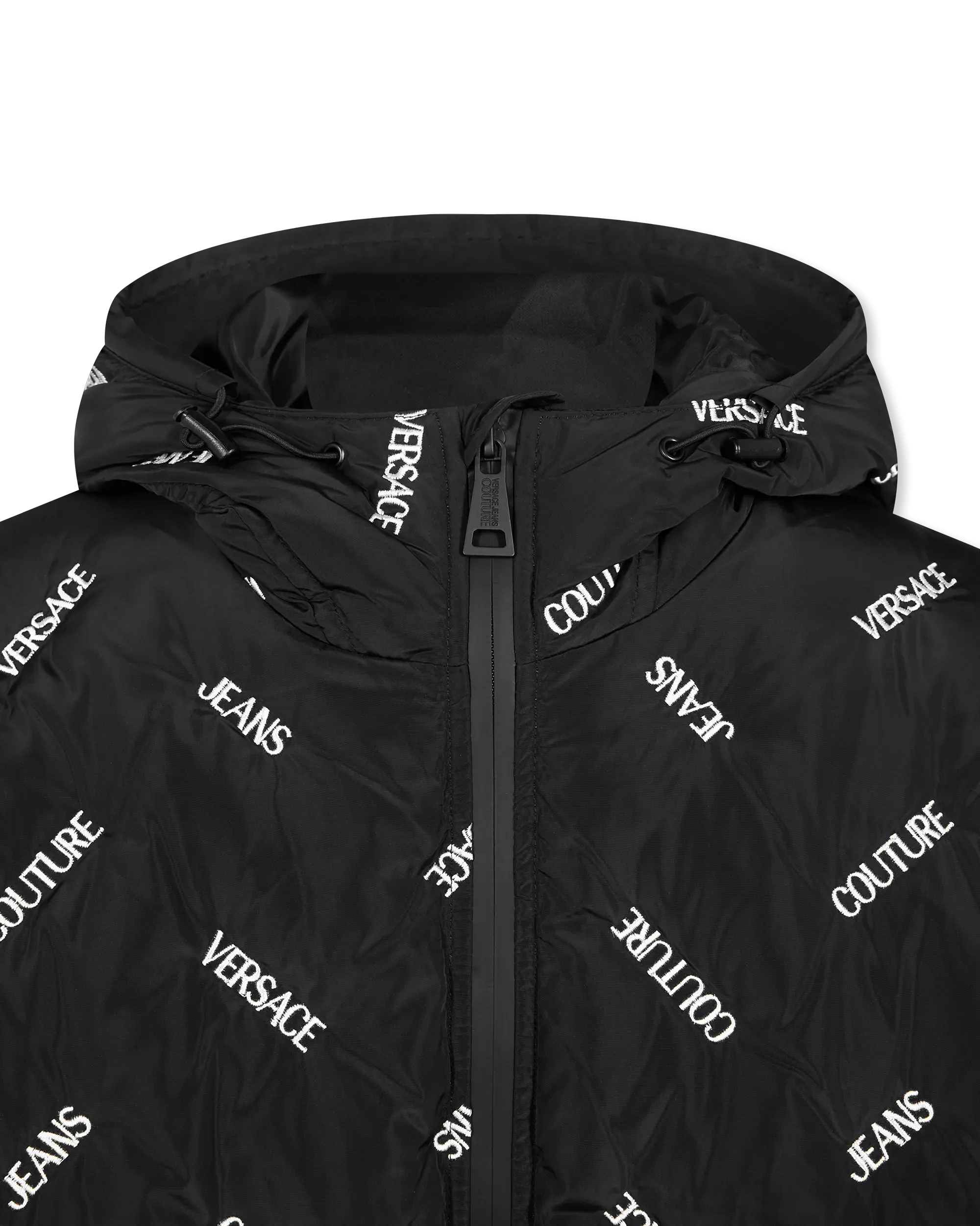 Chevron Logo Print Puffer Jacket