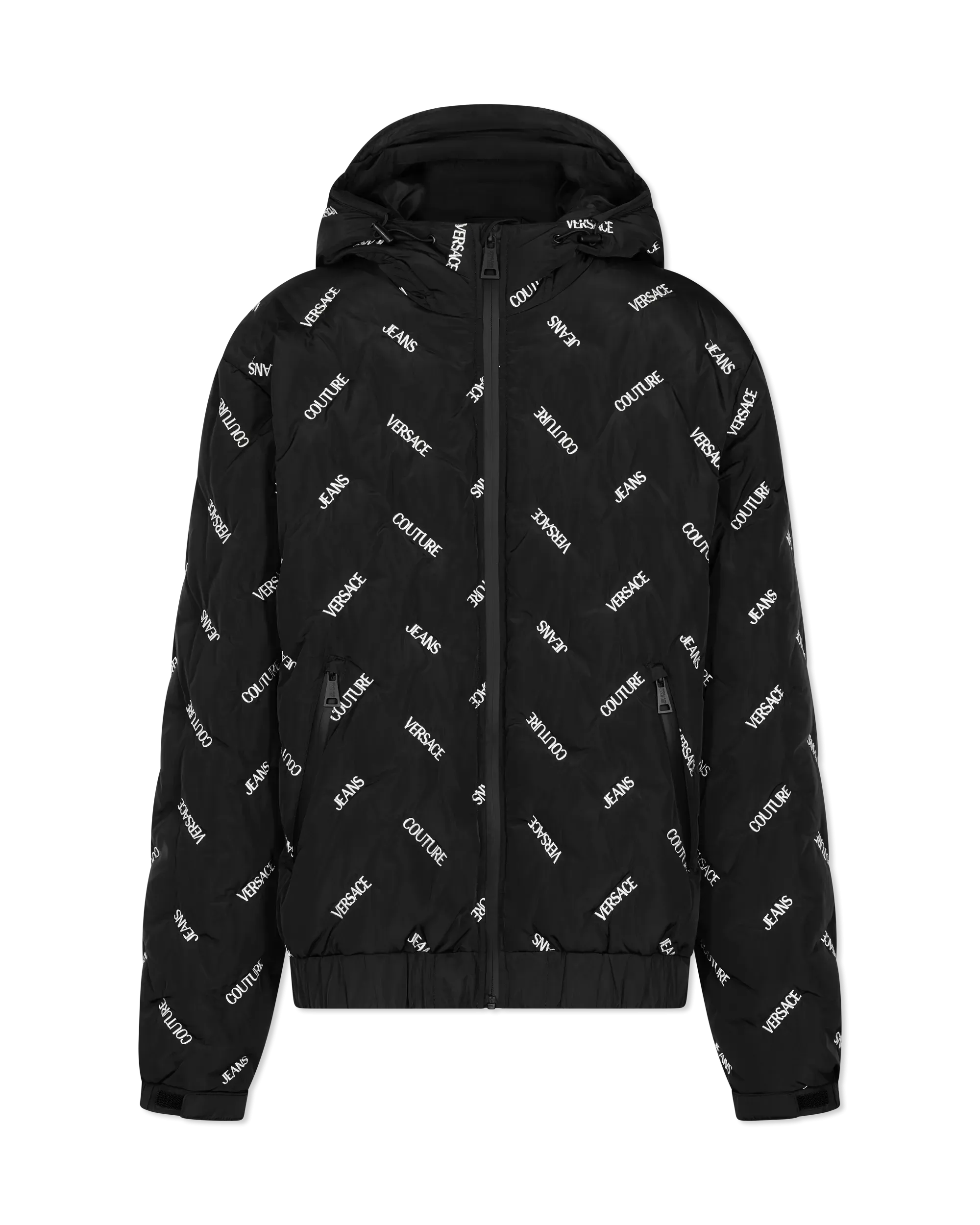 Chevron Logo Print Puffer Jacket