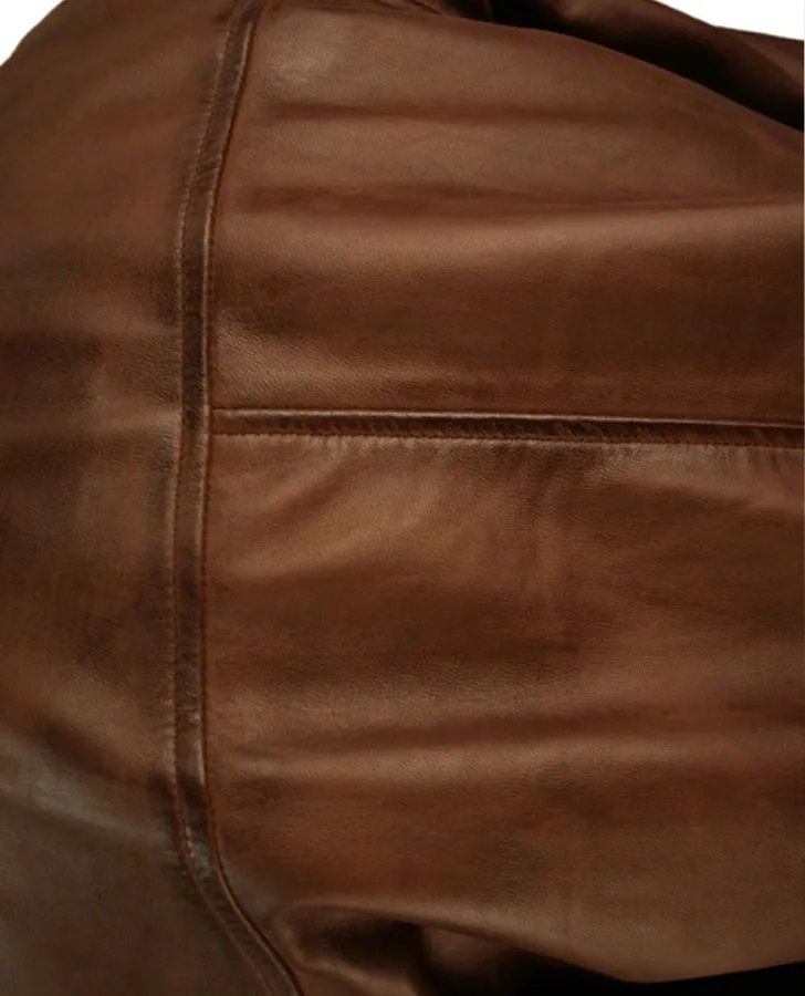 Classic Blouson Jacket in Brown Sheepskin