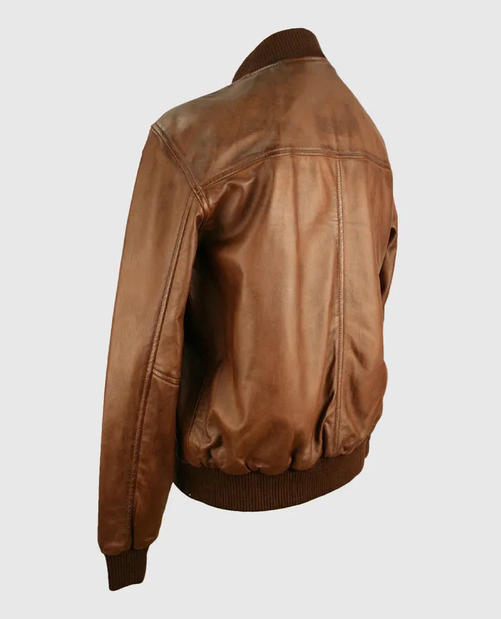 Classic Blouson Jacket in Brown Sheepskin