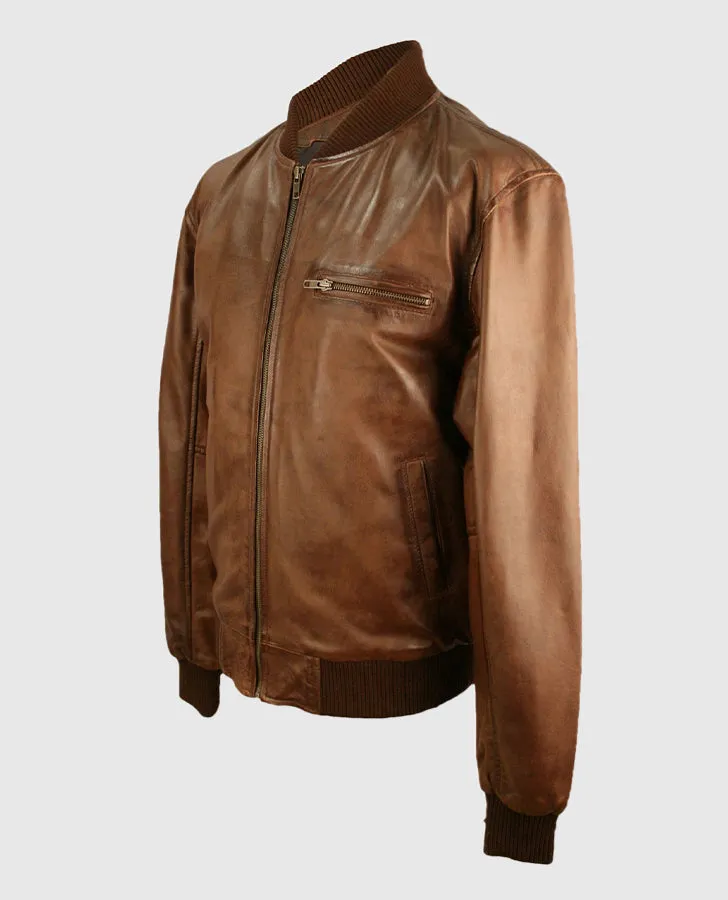 Classic Blouson Jacket in Brown Sheepskin