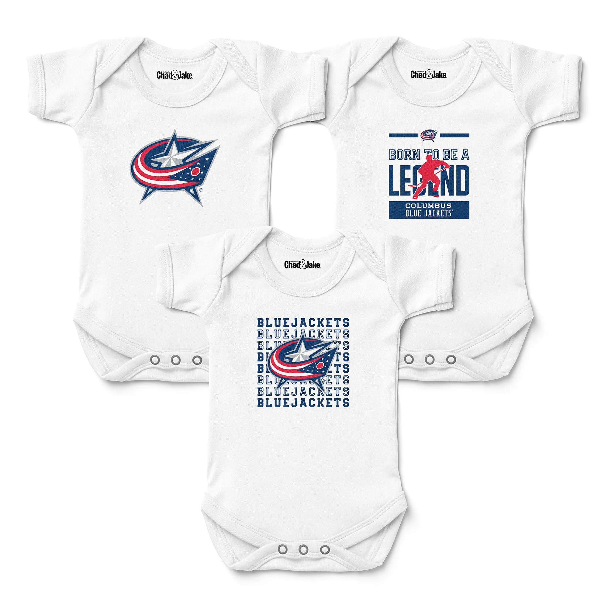 Columbus Blue Jackets 3-Pack Bodysuits