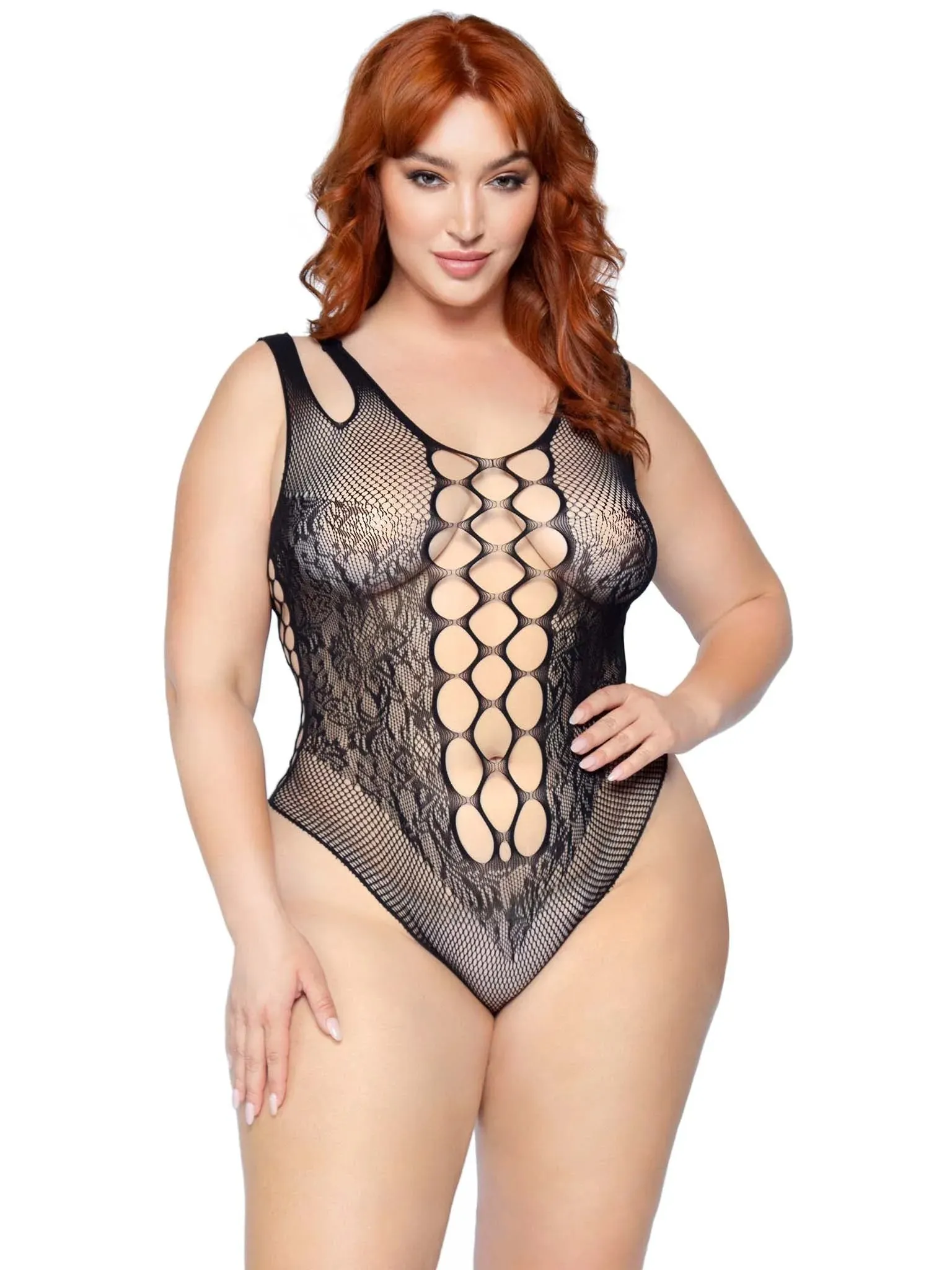 Dangerous Curves Net and Lace Bodysuit