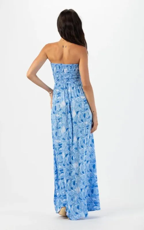 Emilia Maxi Dress Scattered Petals Sky