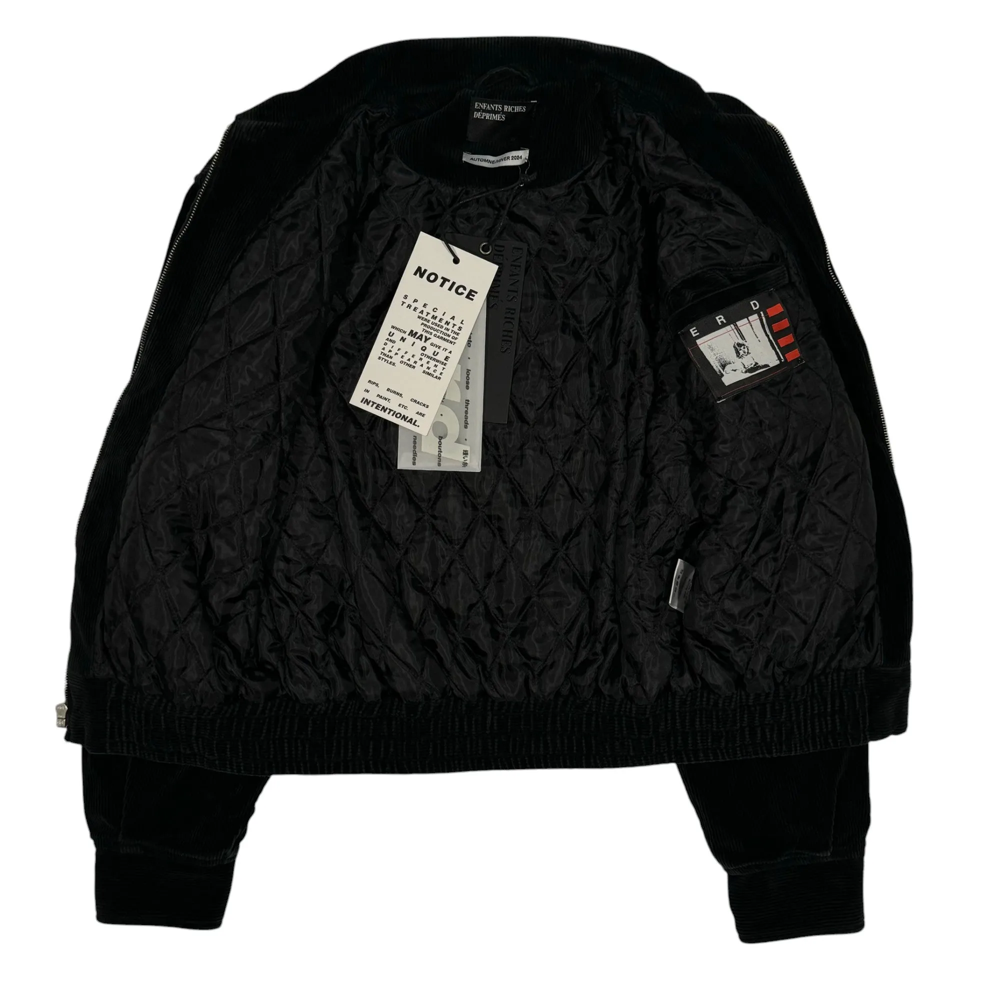 E.R.D. Embroidered Corduroy Barbara Bomber Jacket