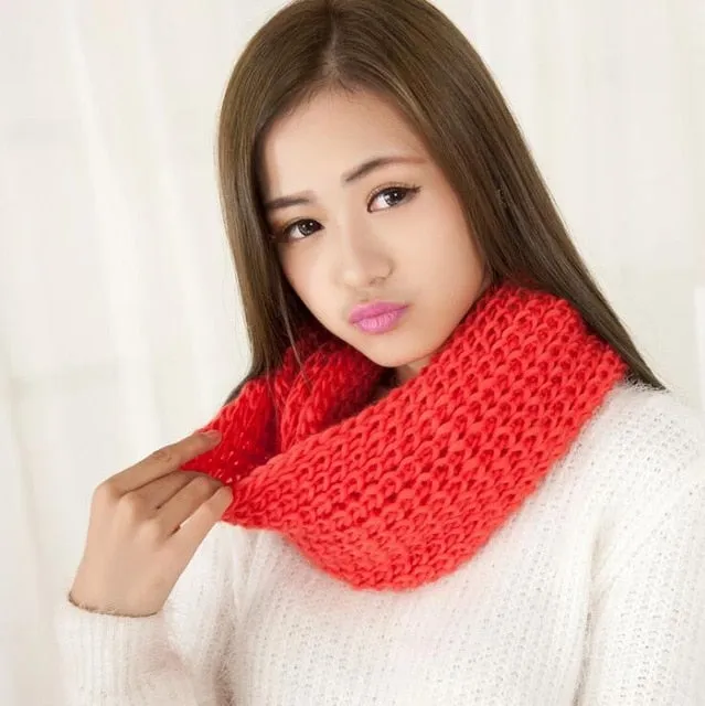 Fashion Collar Knitted Winter Scarf #FS-1