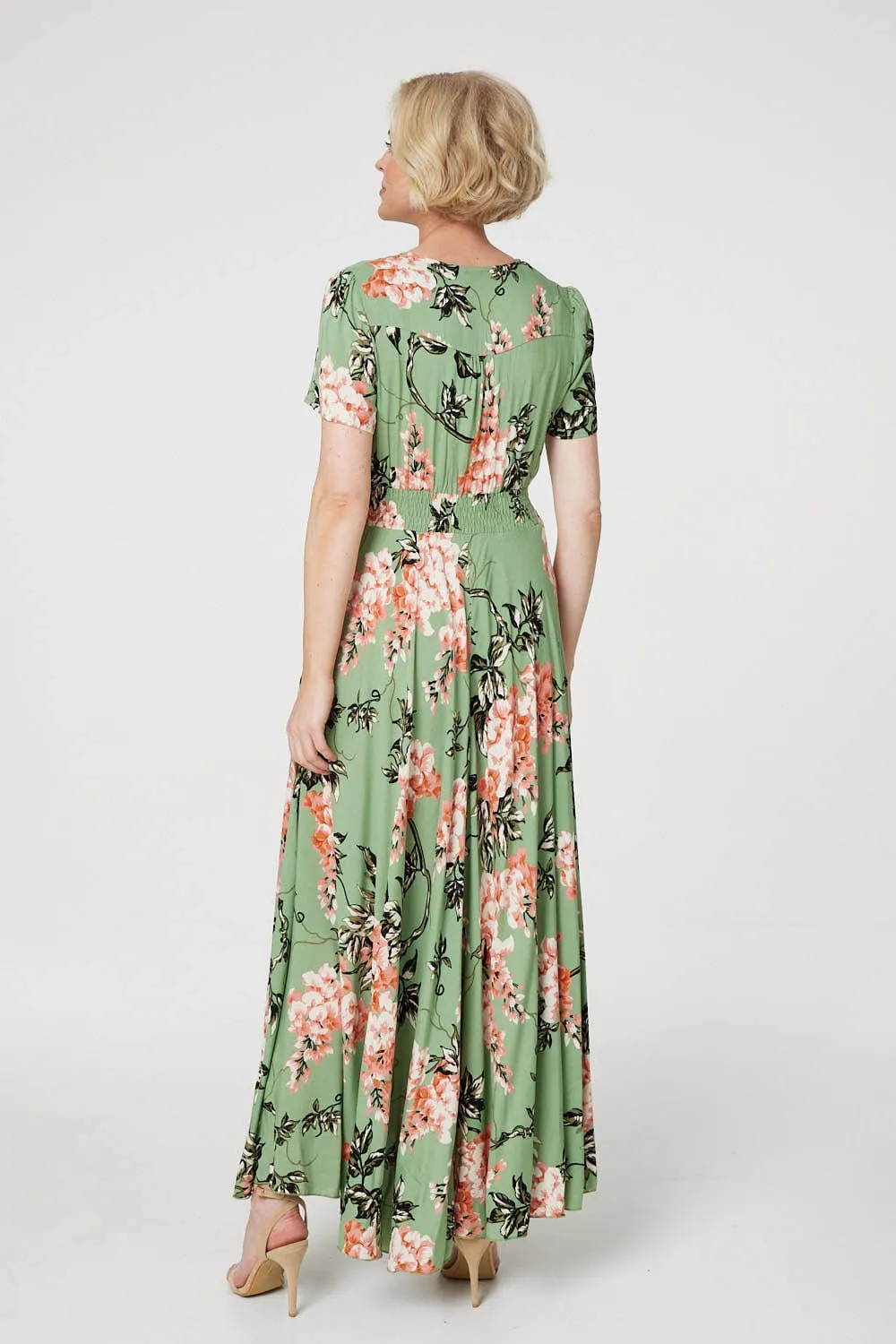 Floral High Low Maxi Tea Dress