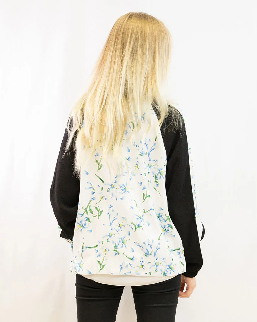 Floral Print Bomber Jacket (Light floral)