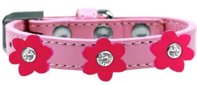 Flower Premium Collar Light Pink With Bright Pink Flowers Size 10