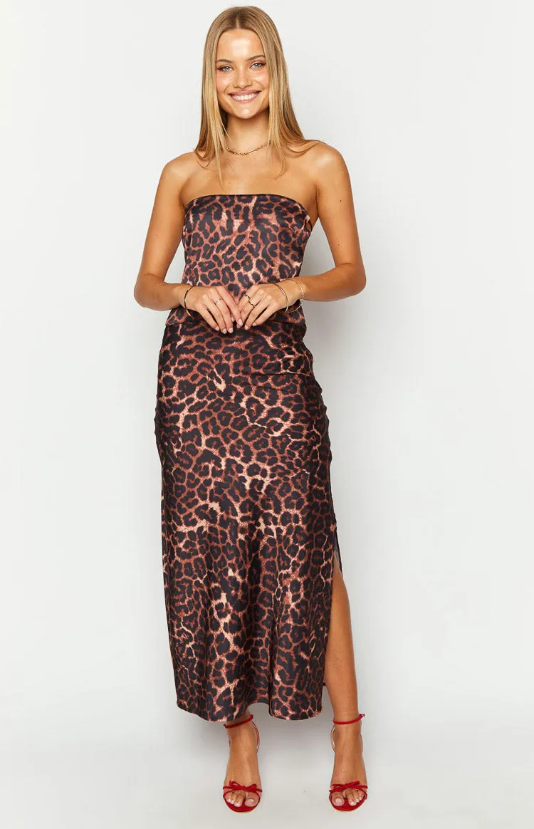 Genevieve Leopard Print Maxi Skirt