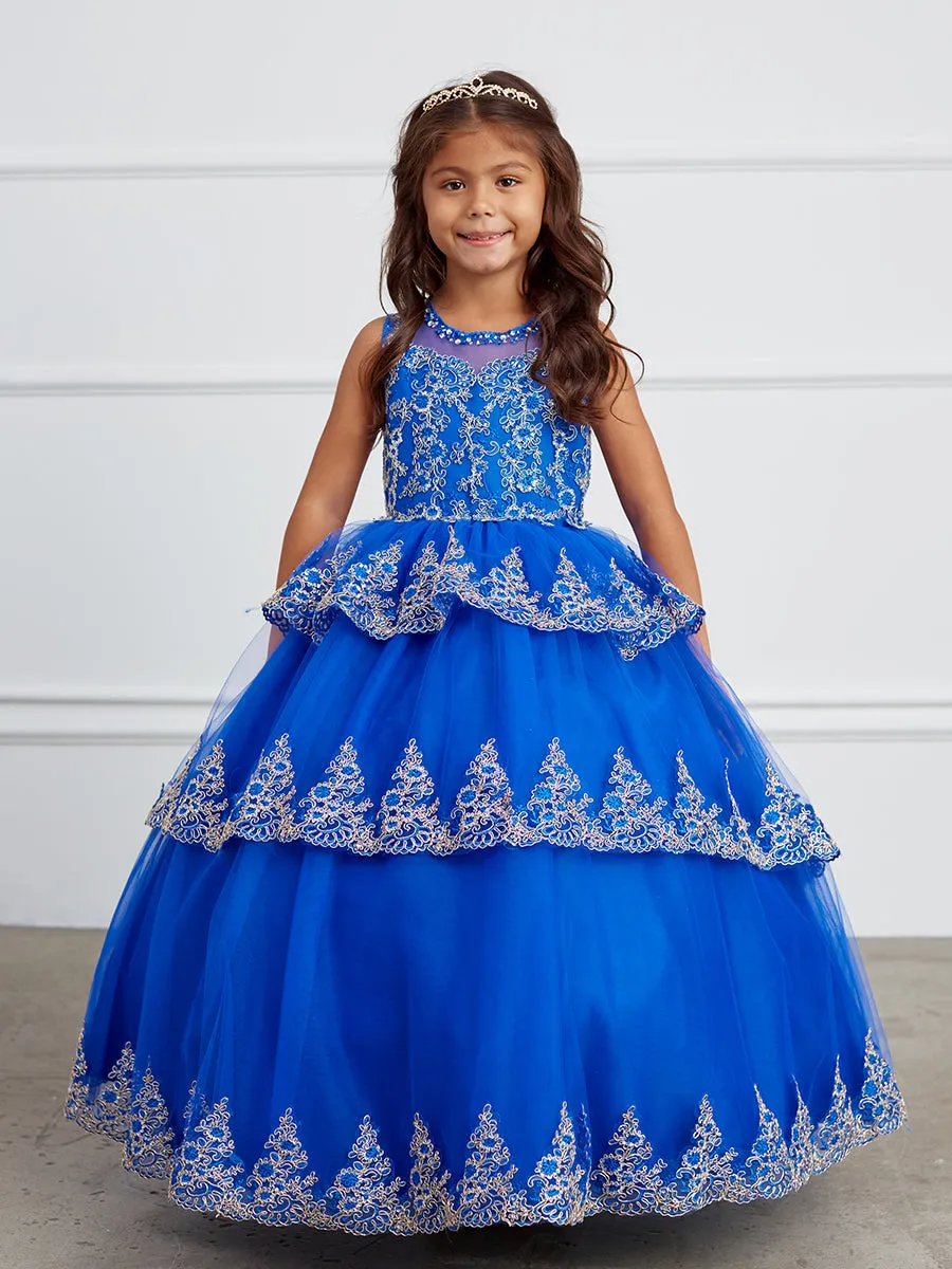 Girl Ball Gown/Mini Quince with Ruffle Lace Pageant Dress by TIPTOP KIDS - AS7030