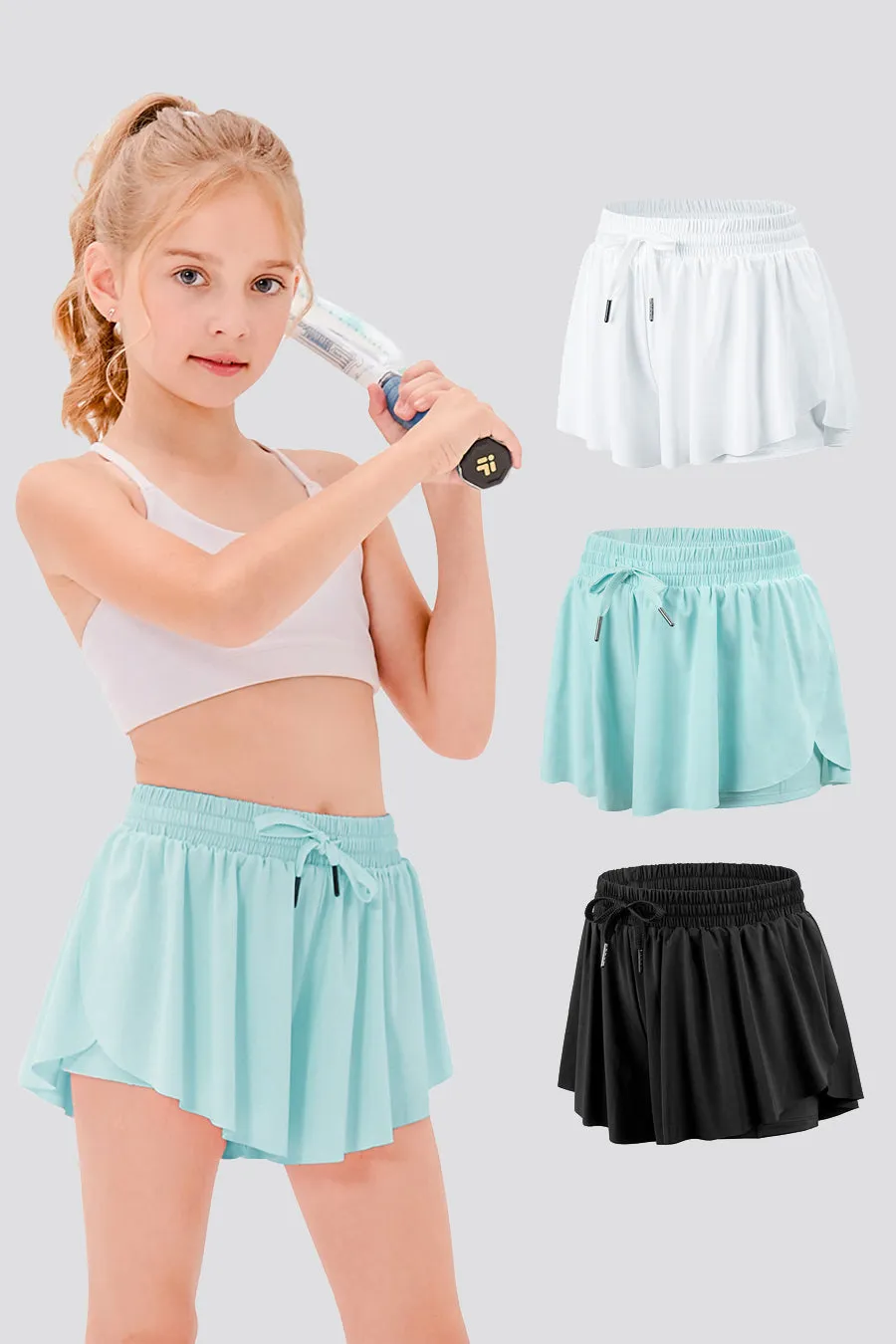 Girls Flowy Shorts - High Waist ｜3-pack