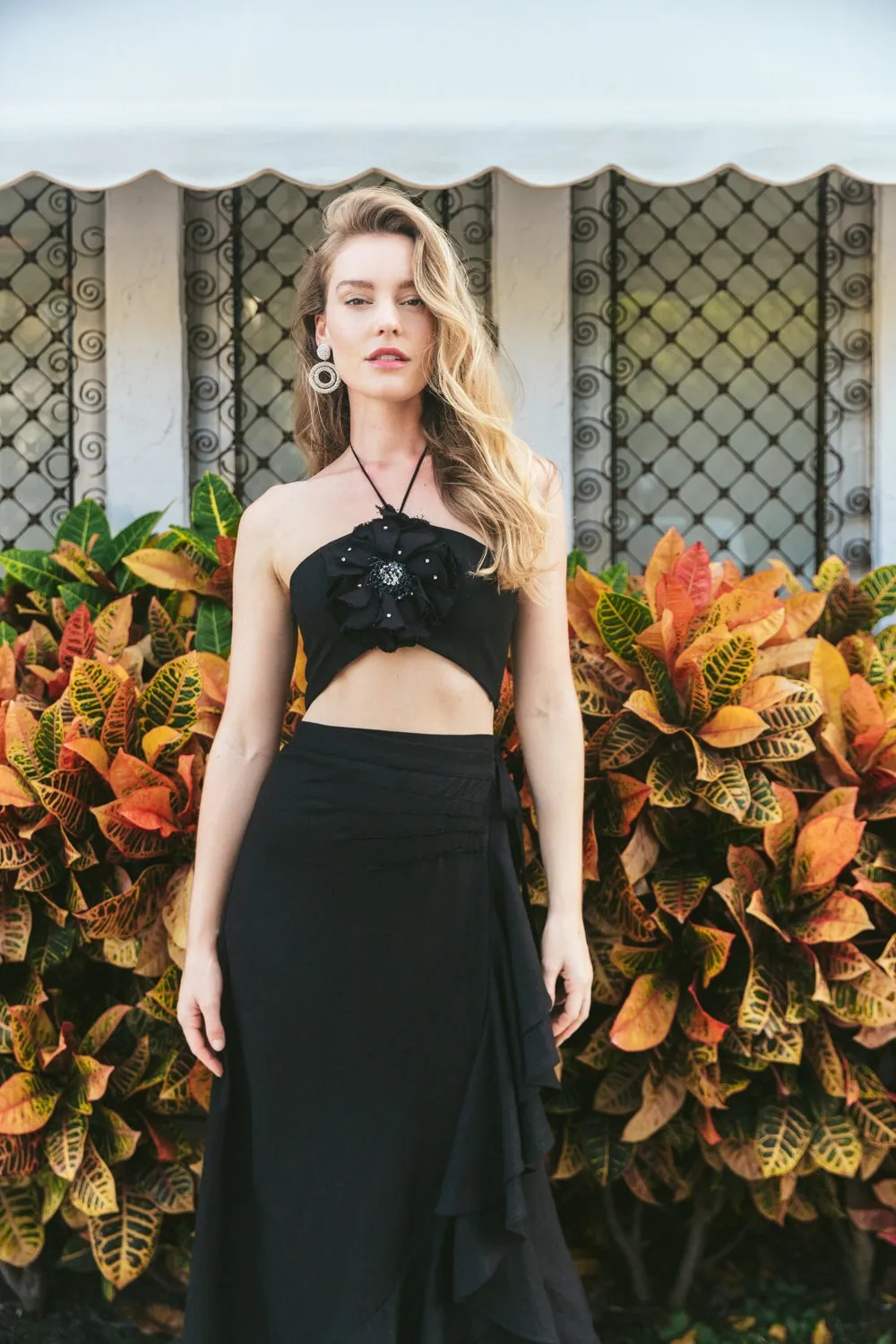 Golestan Ruffle Skirt - Black by RosewaterHouse