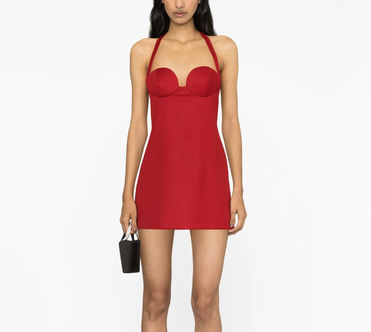 Halterneck Bustier Red Mini Dress