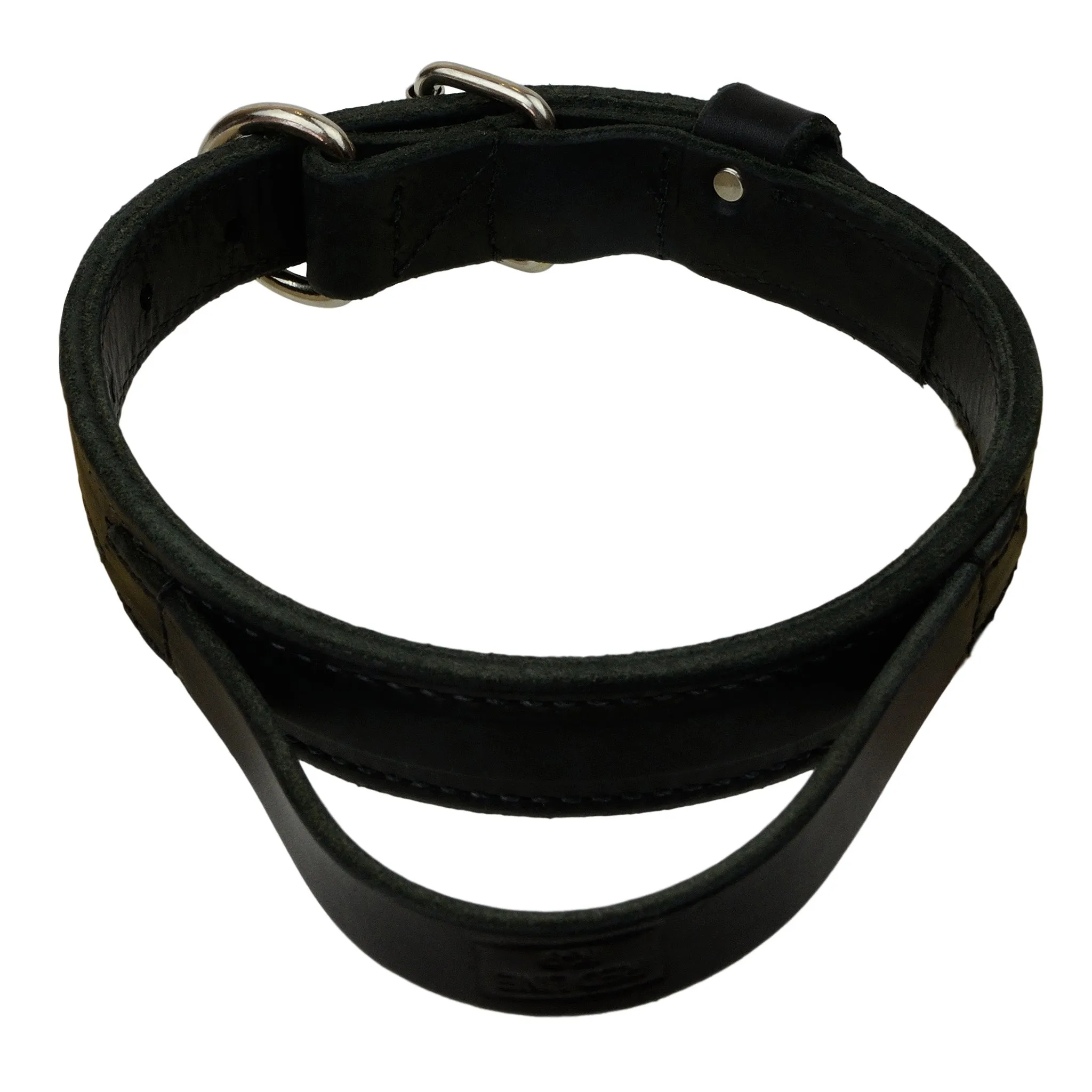 Heavy Leather Dog Collar With Handle - 1.25" Wide