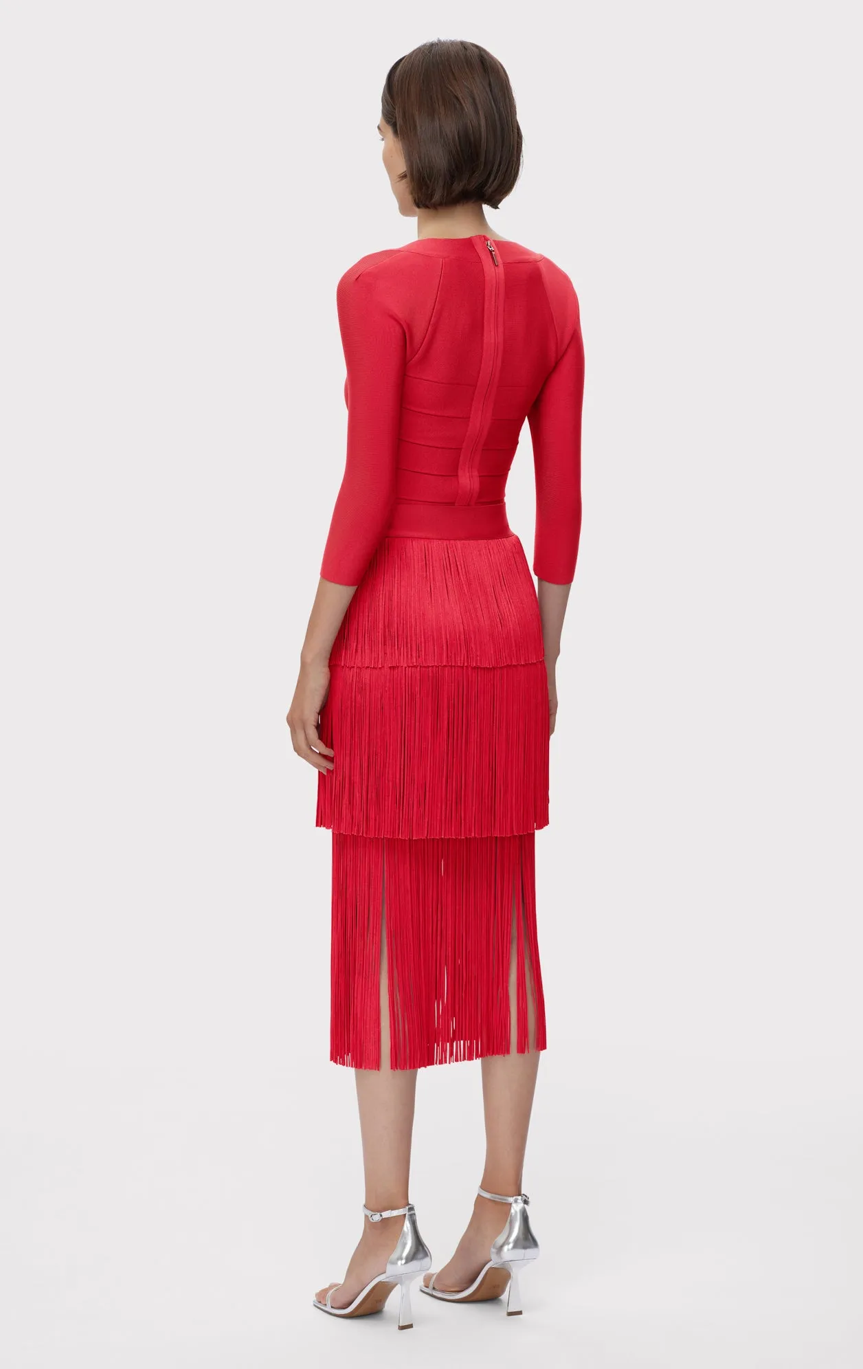 ICON LAYERED FRINGE MIDI SKIRT