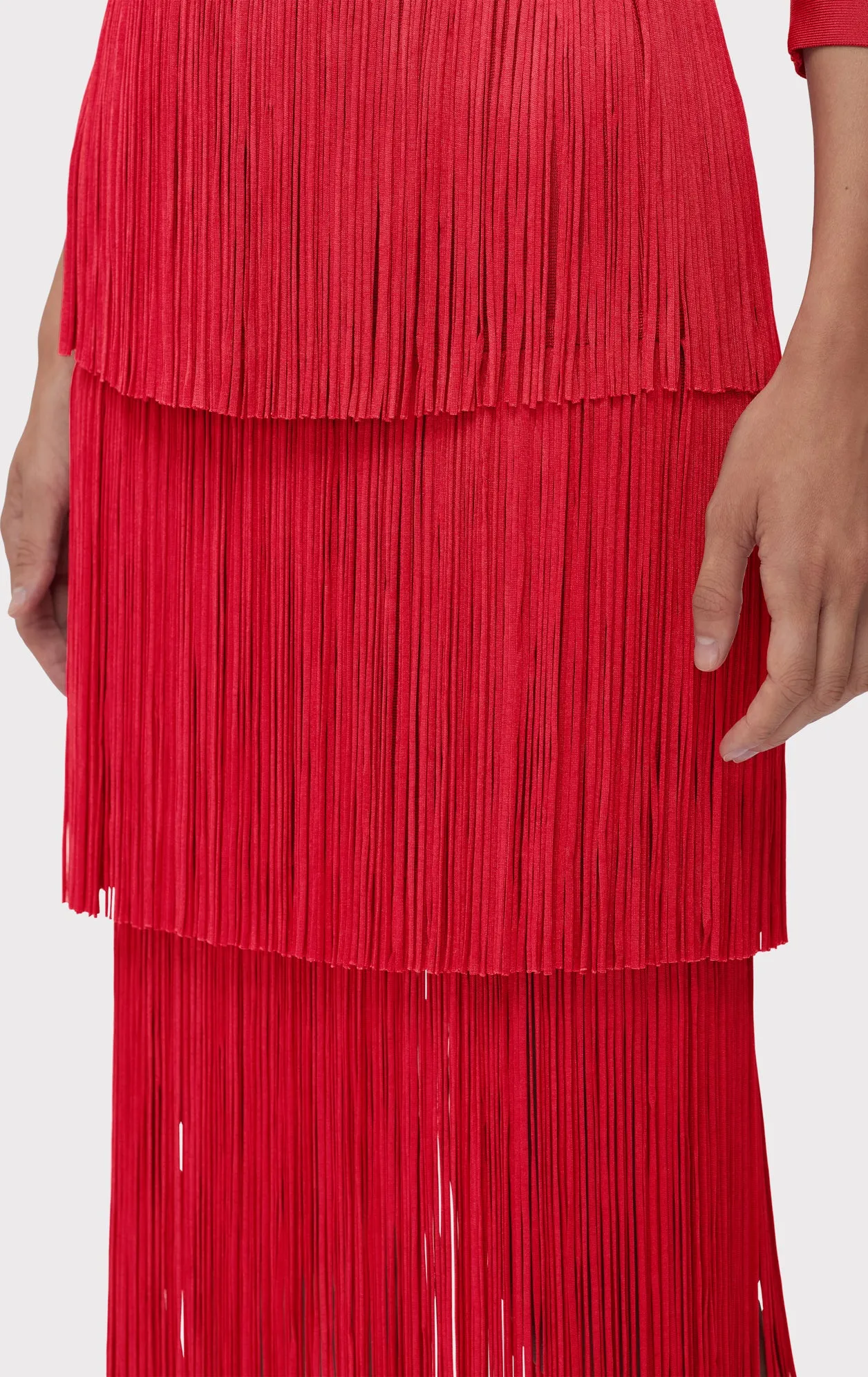 ICON LAYERED FRINGE MIDI SKIRT