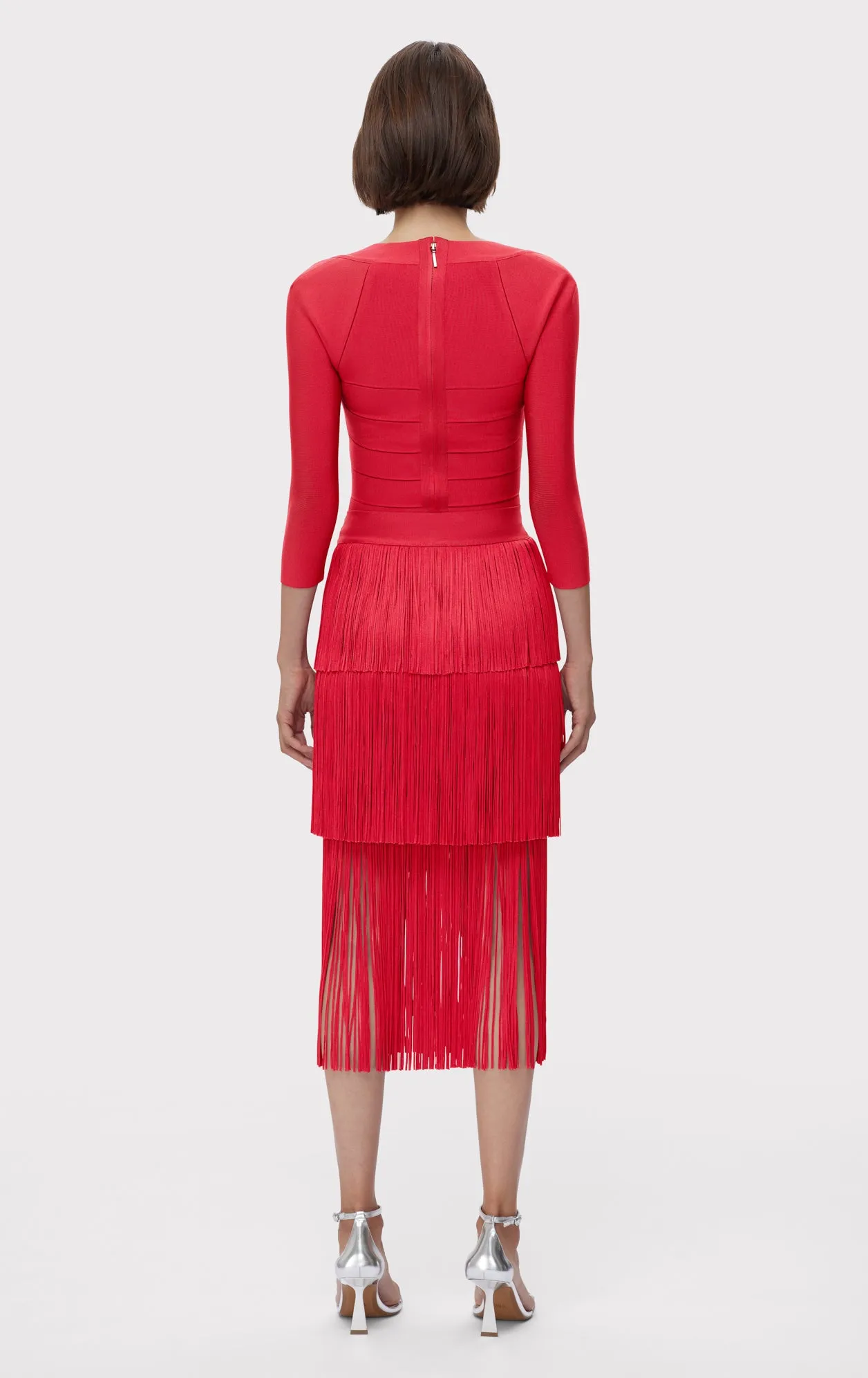 ICON LAYERED FRINGE MIDI SKIRT