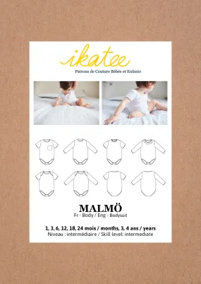 Ikatee (France), Malmo Bodysuit Sewing Pattern - Infant/Baby/Child, 1M-4Y